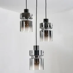 hofstein Hasvik Suspension, Suspension Chrome, Noir, 3 lumières