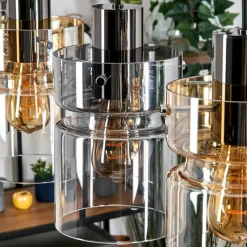 hofstein Hasvik Suspension, Suspension Chrome, Noir, 3 lumières