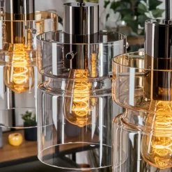 hofstein Hasvik Suspension, Suspension Chrome, Noir, 3 lumières