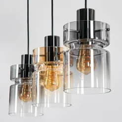 hofstein Hasvik Suspension, Suspension Chrome, Noir, 3 lumières