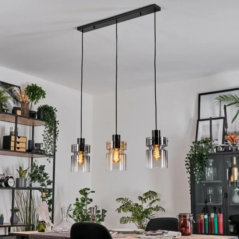 hofstein Hasvik Suspension, Suspension Chrome, Noir, 3 lumières