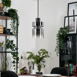 hofstein Hasvik Suspension, Suspension Chrome, Noir, 1 lumière