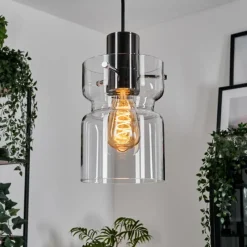 hofstein Hasvik Suspension, Suspension Chrome, Noir, 1 lumière