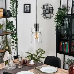 hofstein Hasvik Suspension, Suspension Chrome, Noir, 1 lumière