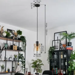 hofstein Hasvik Suspension, Suspension Chrome, Noir, 1 lumière