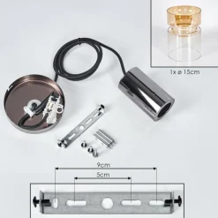 hofstein Hasvik Suspension, Suspension Chrome, Noir, 1 lumière