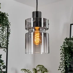 hofstein Hasvik Suspension, Suspension Chrome, Noir, 1 lumière