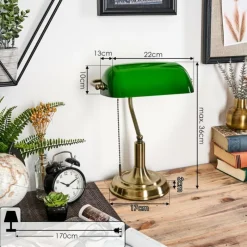 hofstein Havsta Lampe de bureau, Lampe à poser Vieux laiton, 1 lumière