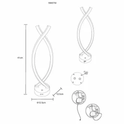 Luminaires Globo Lighting Hela Lampe à poser LED Blanc, 1 lumière* Éclairage Led