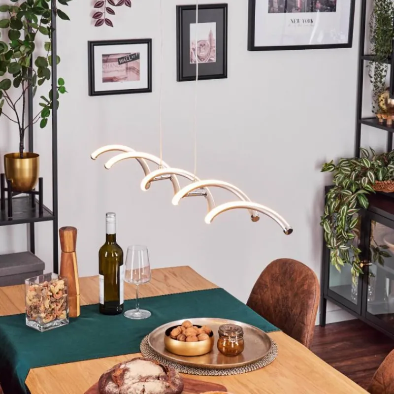 hofstein Henrichemont Suspension, Suspension LED Nickel mat, 1 lumière* Éclairage Led