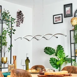 hofstein Henrichemont Suspension, Suspension LED Nickel mat, 1 lumière* Éclairage Led