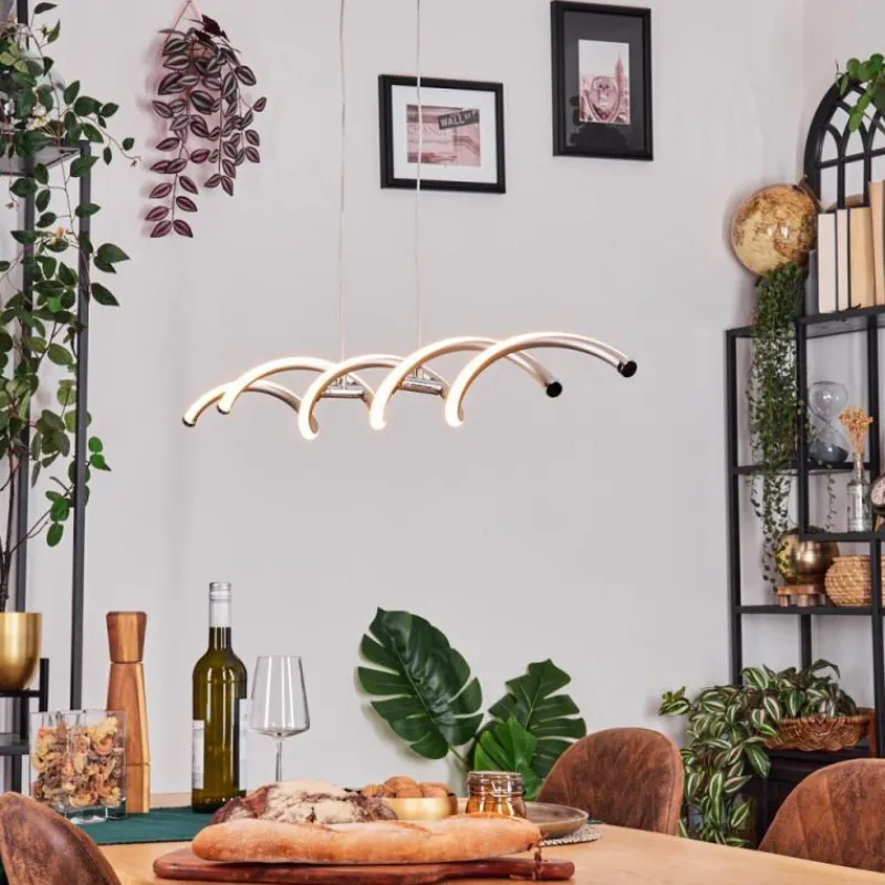 hofstein Henrichemont Suspension, Suspension LED Nickel mat, 1 lumière* Éclairage Led