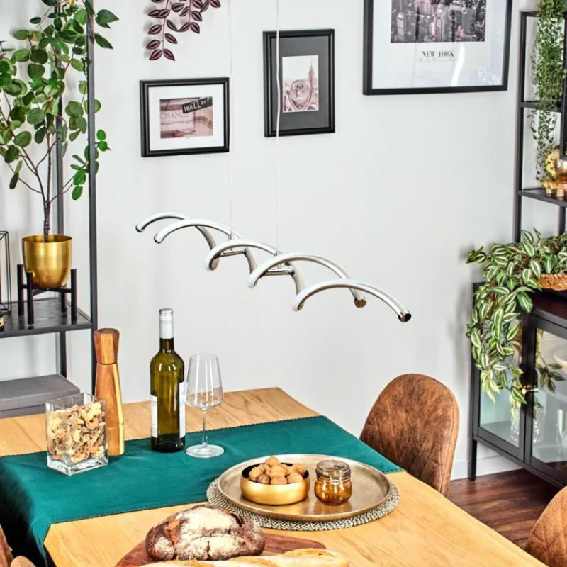 hofstein Henrichemont Suspension, Suspension LED Nickel mat, 1 lumière* Éclairage Led