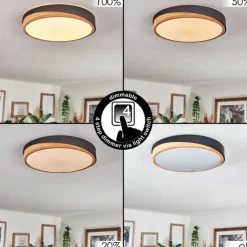 Luminaires Scandinaves-hofstein Hiral Plafonnier, Panel LED Écru, Noir, 1 lumière