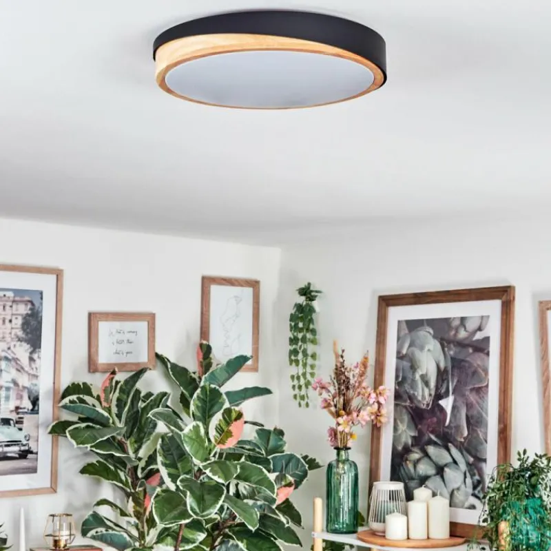 Luminaires Scandinaves-hofstein Hiral Plafonnier, Panel LED Écru, Noir, 1 lumière