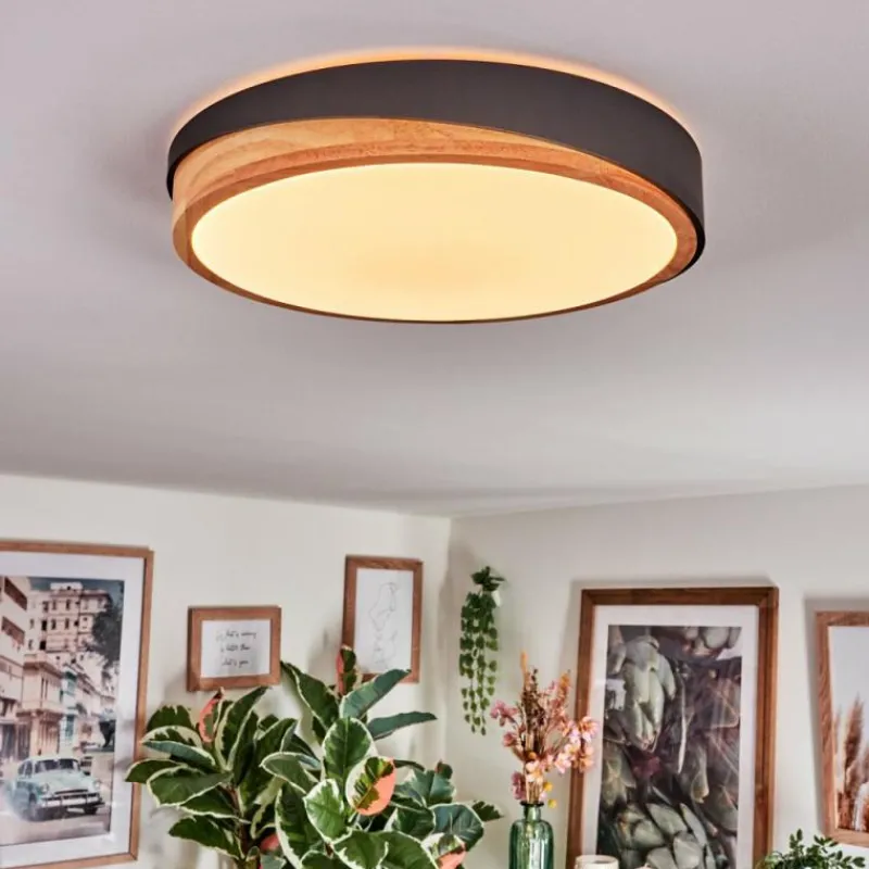 Luminaires Scandinaves-hofstein Hiral Plafonnier, Panel LED Écru, Noir, 1 lumière