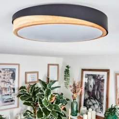 Luminaires Scandinaves-hofstein Hiral Plafonnier, Panel LED Écru, Noir, 1 lumière