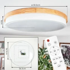 Luminaires Scandinaves-hofstein Hiral Plafonnier, Panel LED Écru, Blanc, 1 lumière, Télécommandes