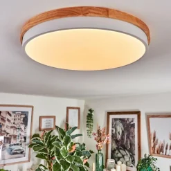 Luminaires Scandinaves-hofstein Hiral Plafonnier, Panel LED Écru, Blanc, 1 lumière, Télécommandes