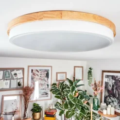 Luminaires Scandinaves-hofstein Hiral Plafonnier, Panel LED Écru, Blanc, 1 lumière, Télécommandes