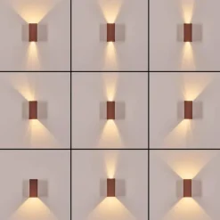 hofstein Hoods Lampe murale d´extérieur, Luminaire Up & Down, Applique murale LED Rouille, 1 lumière