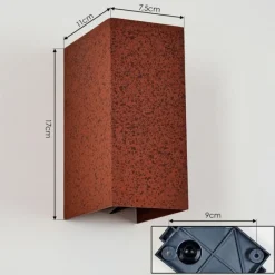 hofstein Hoods Lampe murale d´extérieur, Luminaire Up & Down, Applique murale LED Rouille, 1 lumière