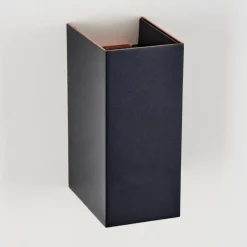 hofstein Hoods Lampe murale d´extérieur, Luminaire Up & Down, Applique murale LED Cuivre, Noir, 1 lumière