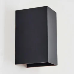 hofstein Hoods Lampe murale d´extérieur, Luminaire Up & Down, Applique murale LED Cuivre, Noir, 1 lumière