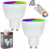 Idual GU10 LED RGB 6,5 watt 2200-6500 kelvin 345 lumen Lot de 2 avec télécommande