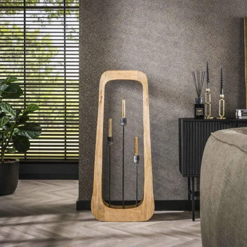 Lampes En Bois-hofstein Idzaard Lampadaire Écru, 3 lumières