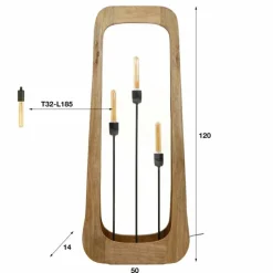 Lampes En Bois-hofstein Idzaard Lampadaire Écru, 3 lumières