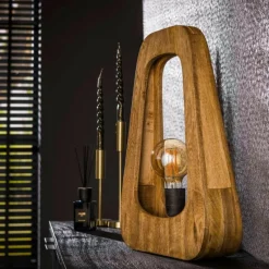Lampes En Bois-hofstein Idzaard Lampe à poser Écru, 1 lumière