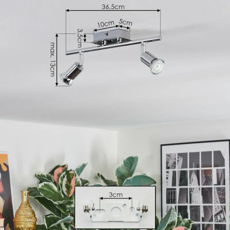hofstein Ilaro Plafonnier, Spot de plafond Chrome, 2 lumières* Spots Et Projecteurs