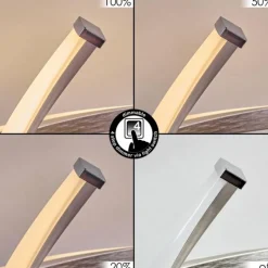 hofstein Imatro Plafonnier LED Nickel mat, Argenté, 2 lumières