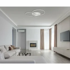 Luminaires Globo Lighting Invertina Plafonnier LED Argenté, 1 lumière, Télécommandes* Éclairage Led