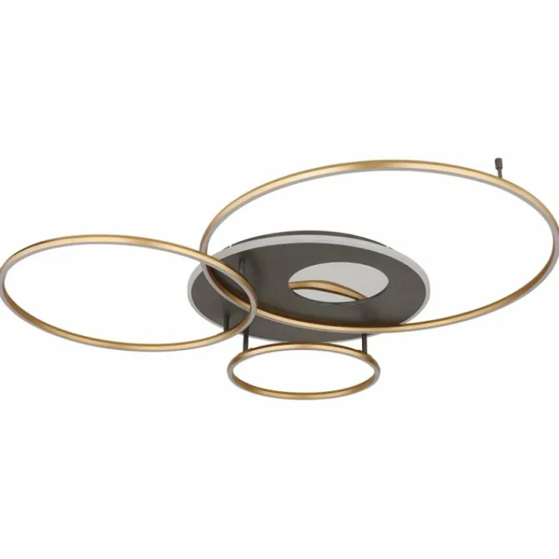 Lampes Dorées-Luminaires Globo Lighting Invertina Plafonnier LED Anthracite, Or, 1 lumière, Télécommandes