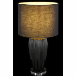 Lampes En Tissu-Luminaires Globo Lighting Irina Lampe à poser Noir, Transparent, 1 lumière