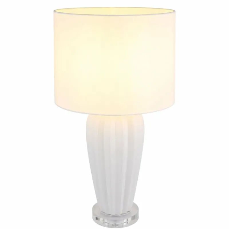 Lampes En Tissu-Luminaires Globo Lighting Irina Lampe à poser Transparent, Blanc, 1 lumière