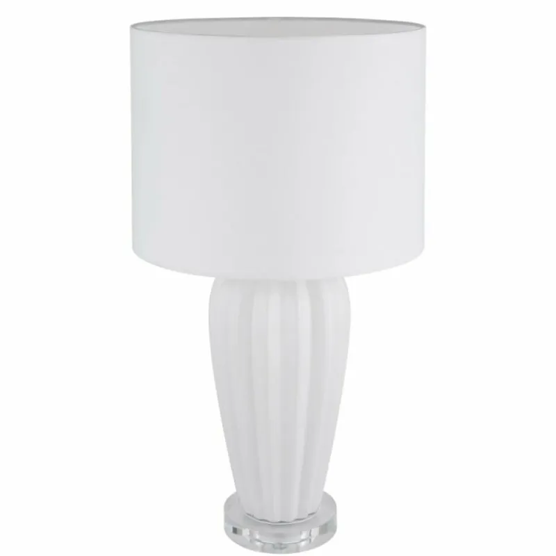 Lampes En Tissu-Luminaires Globo Lighting Irina Lampe à poser Transparent, Blanc, 1 lumière