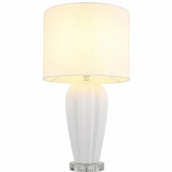 Lampes En Tissu-Luminaires Globo Lighting Irina Lampe à poser Transparent, Blanc, 1 lumière