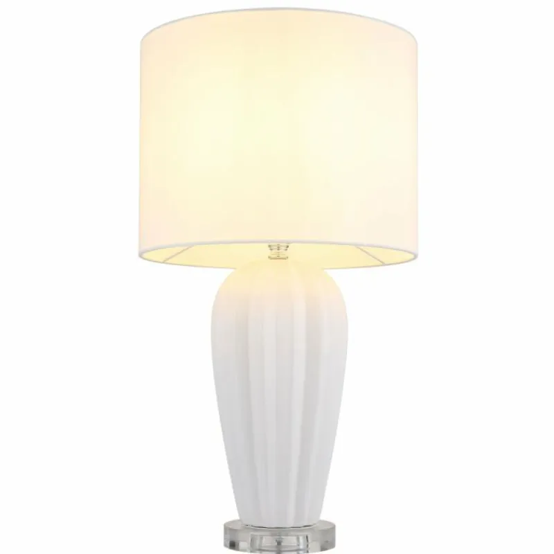 Lampes En Tissu-Luminaires Globo Lighting Irina Lampe à poser Transparent, Blanc, 1 lumière