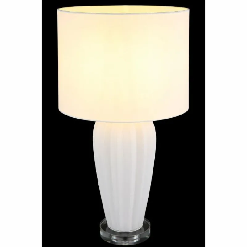 Lampes En Tissu-Luminaires Globo Lighting Irina Lampe à poser Transparent, Blanc, 1 lumière