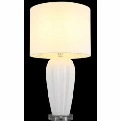 Lampes En Tissu-Luminaires Globo Lighting Irina Lampe à poser Transparent, Blanc, 1 lumière