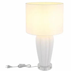 Lampes En Tissu-Luminaires Globo Lighting Irina Lampe à poser Transparent, Blanc, 1 lumière