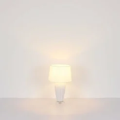 Lampes En Tissu-Luminaires Globo Lighting Irina Lampe à poser Transparent, Blanc, 1 lumière