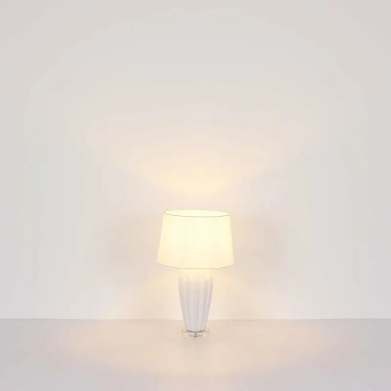 Lampes En Tissu-Luminaires Globo Lighting Irina Lampe à poser Transparent, Blanc, 1 lumière