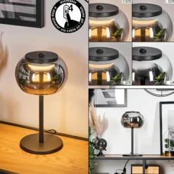 Suspension Verre Fumé-Lampe Izenave à poser, Liseuse LED Noir, 1 lumière