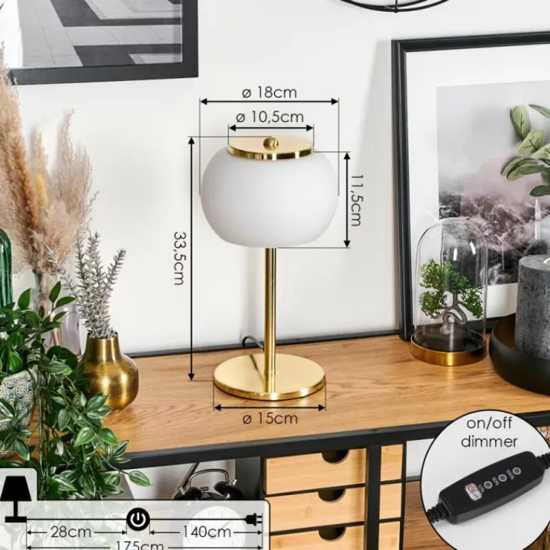 hofstein Izenave Lampe à poser, Liseuse LED Or, 1 lumière