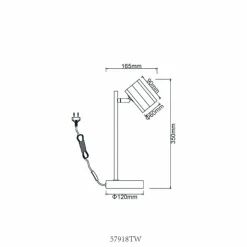 Luminaires Globo Lighting James Lampe à poser Blanc, 1 lumière* Lampes À Poser