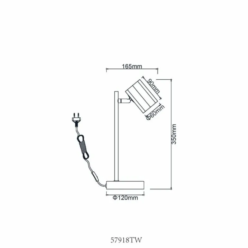Luminaires Globo Lighting James Lampe à poser Blanc, 1 lumière* Lampes À Poser